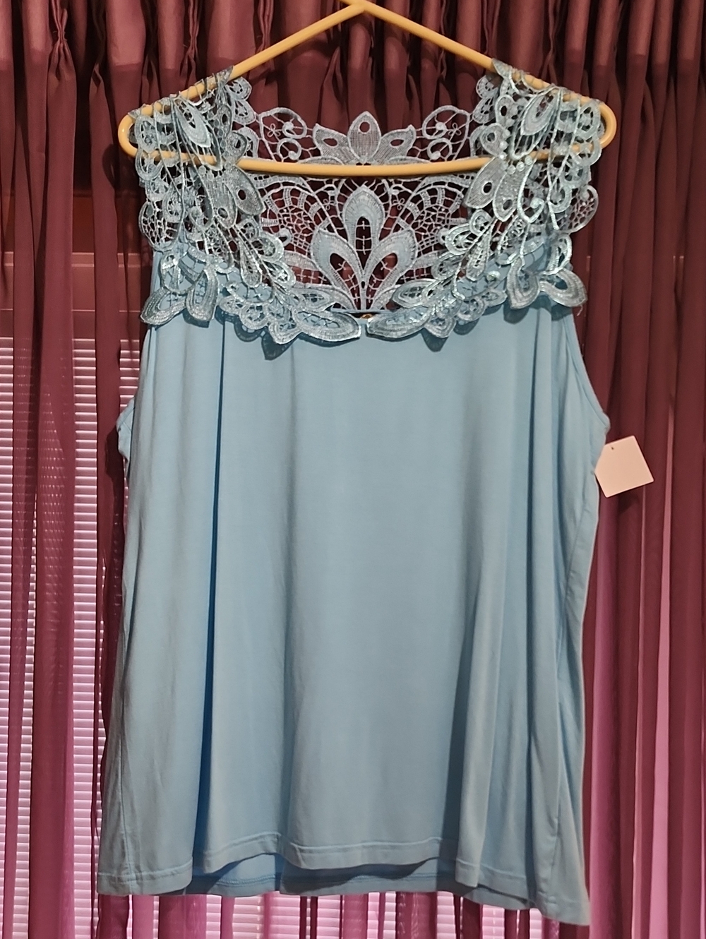 Joan Boyce Blue Detailed Tank Top XL